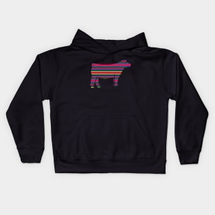 Serape Show Steer Silhouette  - NOT FOR RESALE WITHOUT PERMISSION Kids Hoodie